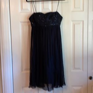Black beaded/sequined chiffon cocktail dress